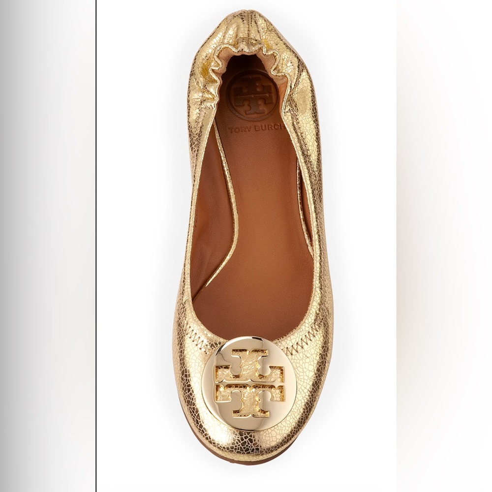Brand New in Box- Tory Burch Gold Reva Flats